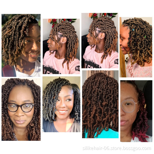 2X BOMB TWIST 10"Hair Pre-twisted Passion Twist Hair Fluffy Spring Twist Hair Synthetic Pre Looped bomb Crochet braid hair